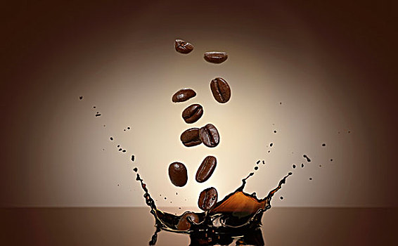 咖啡豆,落下,咖啡
