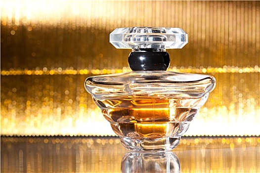 瓶子,香水,金色背景