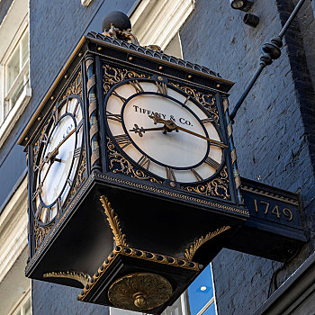 老,钟表,建筑,珠宝店,伦敦,英国,欧洲