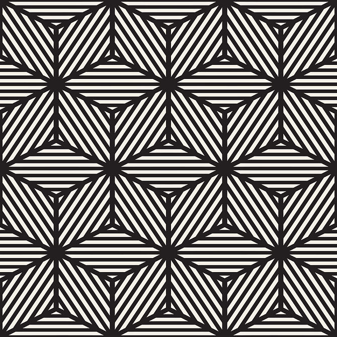 矢量_无缝_黑白_立方体_线条_格子_图案_抽象_几何_背景_设计_高清