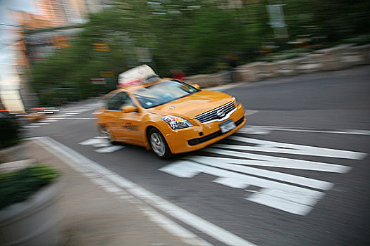 黄色出租车,纽约,美国,北美