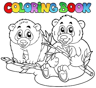 上色画册,两个,熊猫