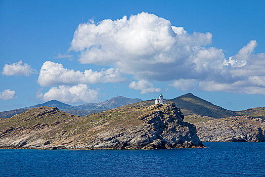 灯塔,海边风景,岛屿,帕罗斯岛,基克拉迪群岛,爱琴海,希腊,欧洲