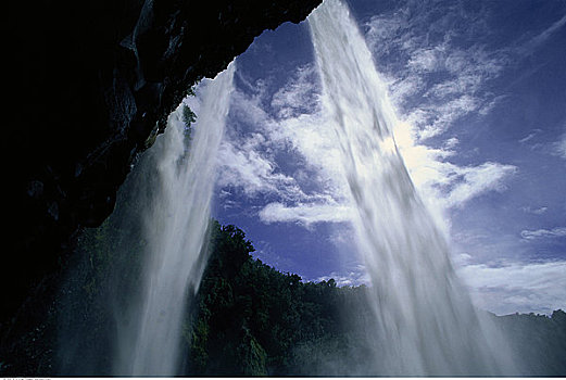 威陆亚,瀑布,考艾岛,夏威夷,美国