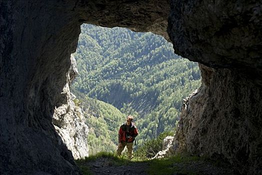 洞穴,山,国家公园,上奥地利州,欧洲