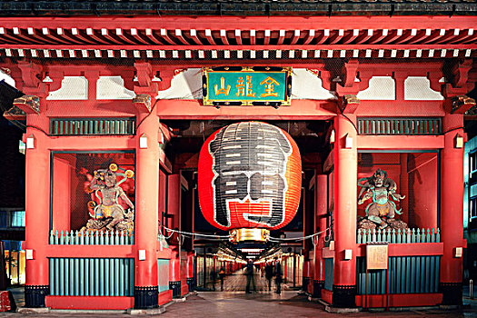淺草寺,門口,東京,日本,夜晚