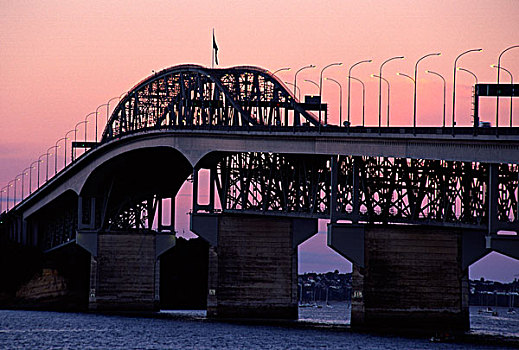 奥克兰海港大桥,黄昏,奥克兰