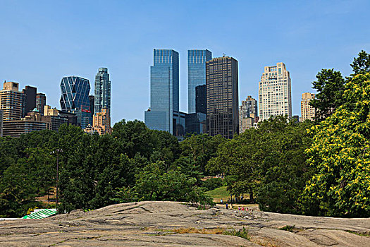 曼哈顿,天际线,风景,中央公园