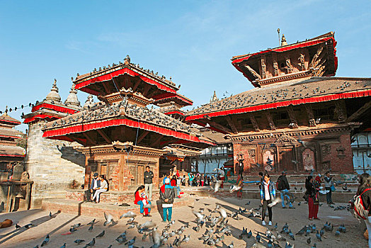 庙宇,杜巴广场,老城,加德满都,尼泊尔,亚洲