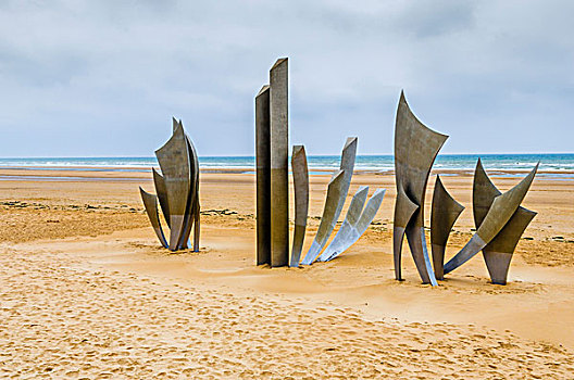 二战,二战反攻日,纪念建筑,海滩,法国,雕刻师,诺曼底