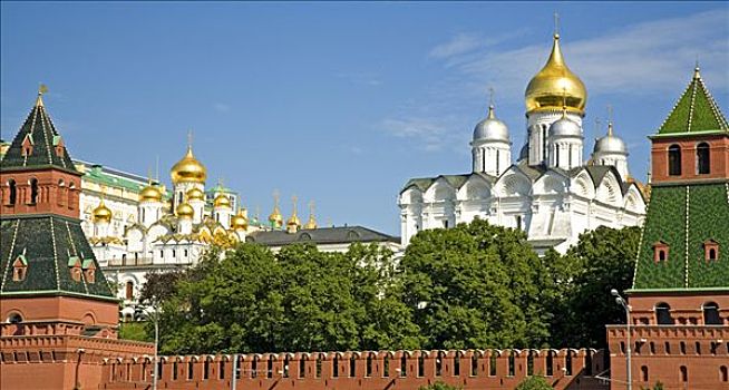 墙壁,塔,大教堂,莫斯科,俄罗斯,东欧,欧洲