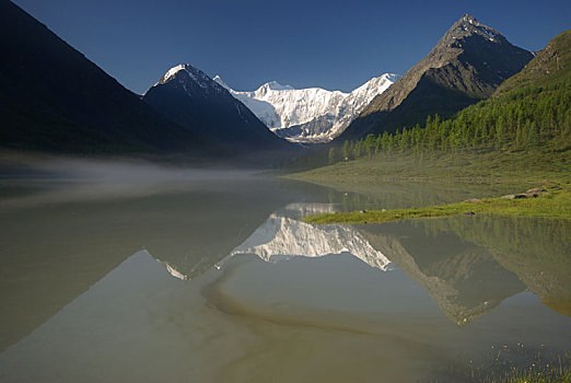 漂亮,山景,靠近,湖,高山湖,山地,水,山谷