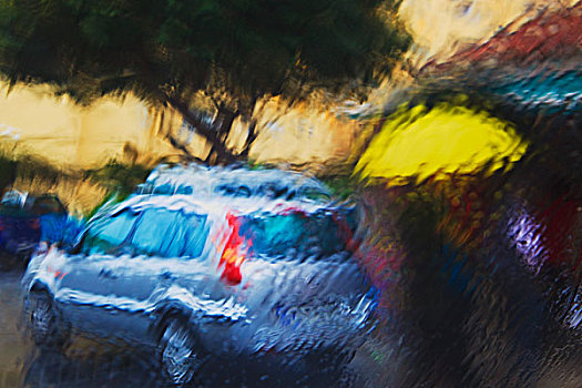 雨天,汽车玻璃,安达卢西亚,西班牙