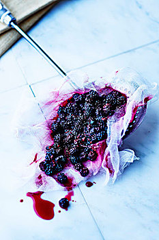 黑莓,纱布,准备,果酱