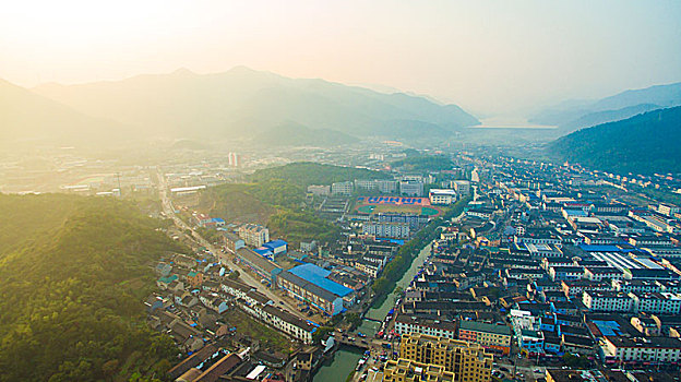 鄞州,横溪镇,乡镇,全景,航拍,山,房子