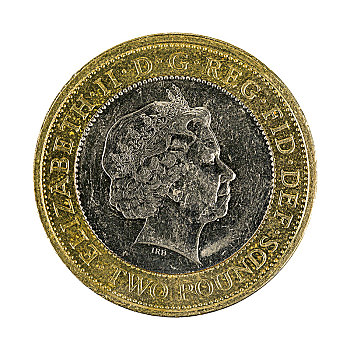 英国,两个,磅,硬币,2007年