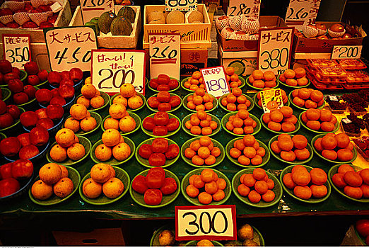 水果摊,市场,神户,西部,本州,日本