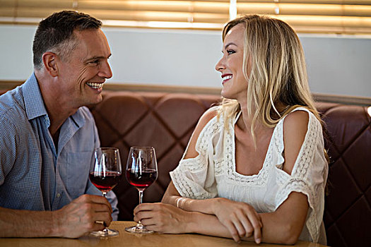 幸福伴侣,互动,相互,葡萄酒杯,餐馆