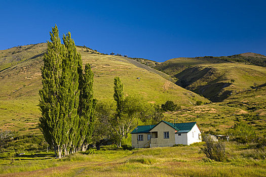 乡村,房子,山,靠近,湖,洛斯格拉希亚雷斯国家公园,阿根廷