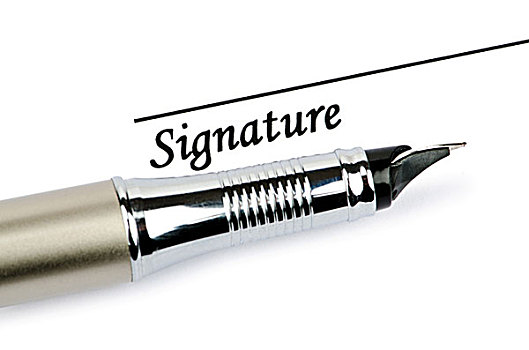 笔,签名,隔绝,白色背景