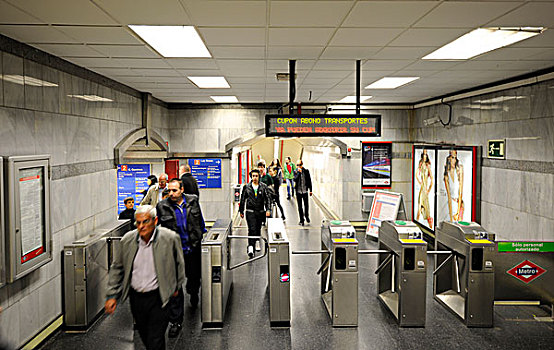 车票,屏障,地铁站,马德里,西班牙,欧洲