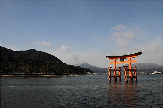 漂浮,大门,严岛神社,日本