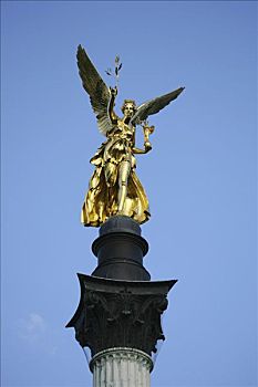 和平天使,柱子,慕尼黑,巴伐利亚,德国