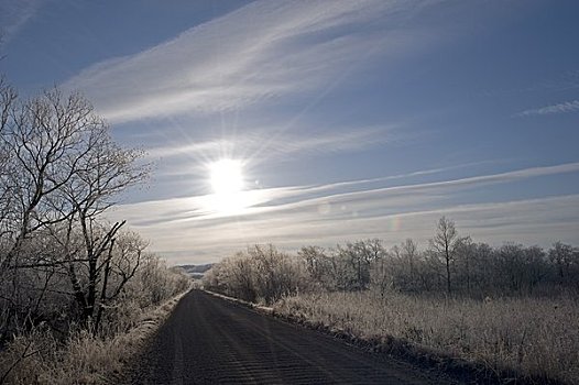 钏路,湿地,银,道路