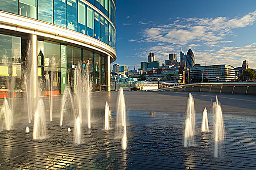 喷水池,金融区,南华克,伦敦,英格兰