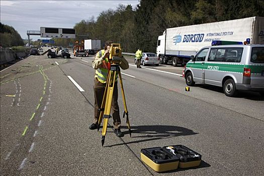 交通事故,五个,人,受伤,高速公路,连通,北莱茵威斯特伐利亚,德国,欧洲
