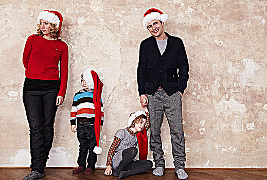 家庭,圣诞帽