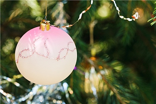 粉色,玻璃球,圣诞装饰