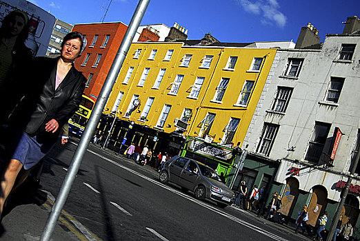 爱尔兰,都柏林,北方,彩色,建筑,街景