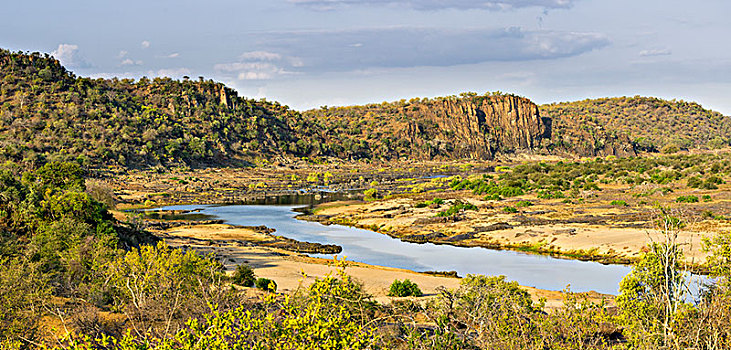 林波波河,河,流动,山地,风景,克鲁格国家公园,南非,非洲