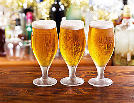 玻璃杯,啤酒,酒吧