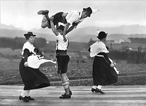 历史,照片,跳舞,巴伐利亚,德国