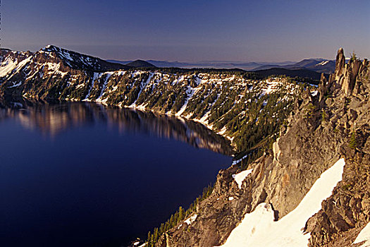 俯拍,湖,火山湖,火山湖国家公园,俄勒冈,美国