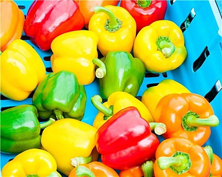 黄色,红色,青椒,蔬菜,市场,食物,背景