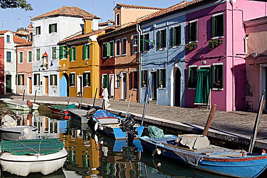 明亮,涂绘,房子,布拉诺岛,威尼斯,泻湖,威尼托,意大利,欧洲