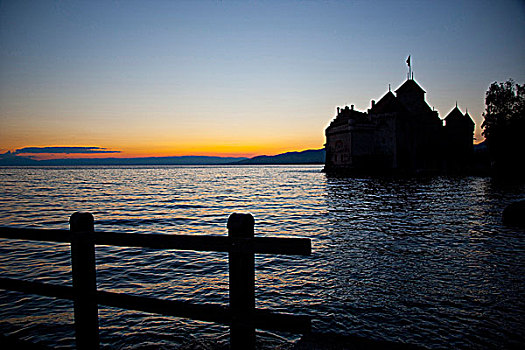 城堡,日内瓦湖,一个,最好,保存,游览,瑞士