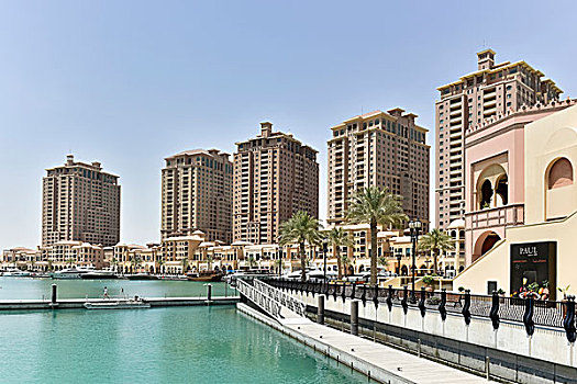 摩天大楼,珍珠,泻湖,多哈,卡塔尔,亚洲