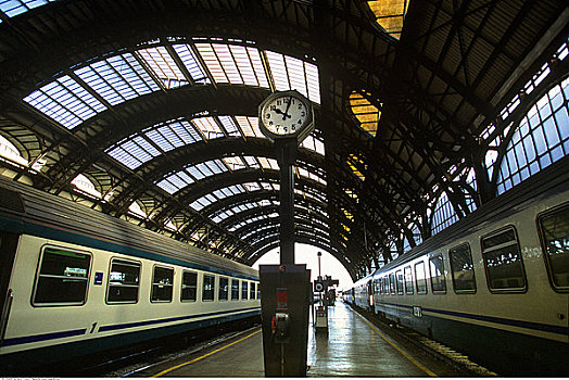火车站,站台,米兰,意大利