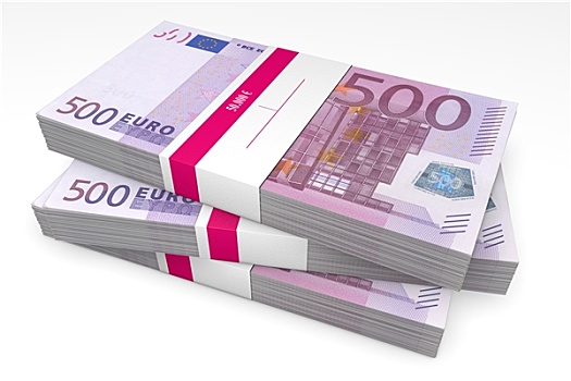 三个,小包装,500欧元,钞票,银行,包装材料