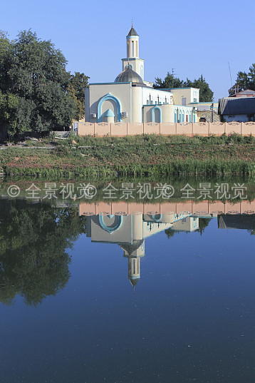 清真寺,堤岸,河,乌克兰_高清图片_全景视觉