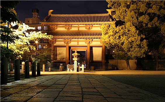 大门,庙宇,夜晚,日本