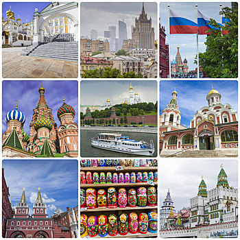 抽象拼贴画,莫斯科,俄罗斯,图像,旅行,背景,照片