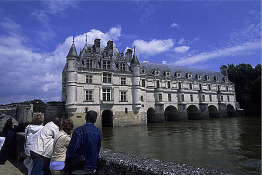 法国,卢瓦尔河,区域,舍农索城堡,城堡,谢尔河,游客,看