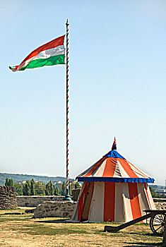旗帜,帐蓬,城堡,埃格尔,匈牙利,欧洲