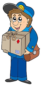 邮递员,递送,盒子