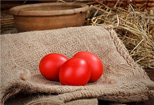 红色,复活节彩蛋